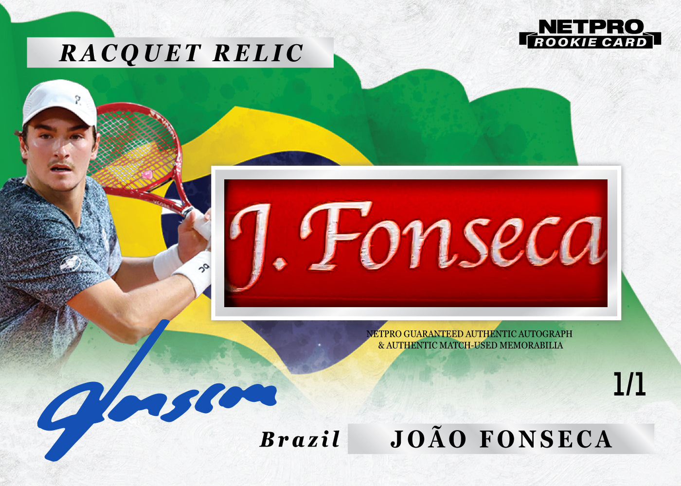 Racquet Relic Nameplate Autograph front